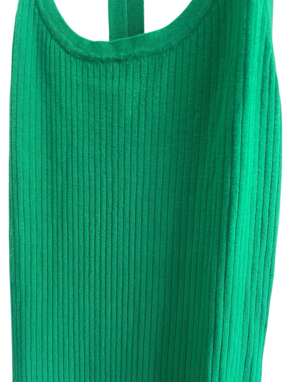 Meshki Green Ribbed Knit Maxi Dress Racerback Side Slit Bodycon Size Medium - Picture 10 of 10